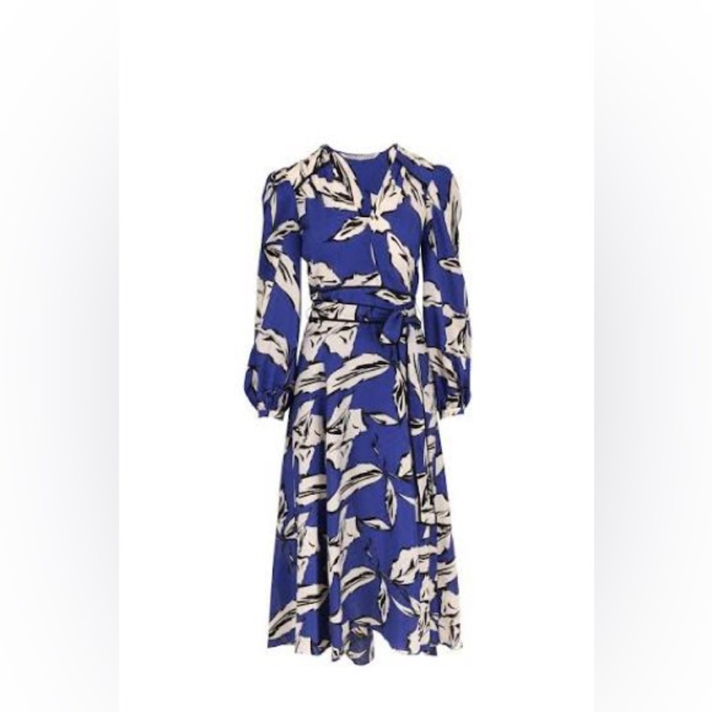 Veronica Beard Mclean Floral Silk Long Sleeve Maxi Dress with Slit Size 2 ๐๐ค๐ค - Picture 6 of 16